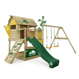 Stelzenhaus Smart Expedition mit Wellenrutsche & Schaukel - Robuster Spielturm für Garten & Abenteuer - Premium Kletterturm Holz - Wickey