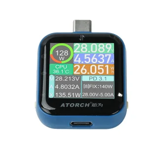 ATORCH T3P PD Fast Charging Protocol Type-C USB Charging Tester Digital Voltage Current Power Meter Capacitive Touchscre