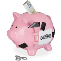 relaxdays Spardose Sparschwein Emergency
