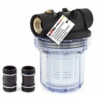 Grafner Wasserfilter Filter für Hauswasserwerk und Gartenpumpe kurz, mit Filter