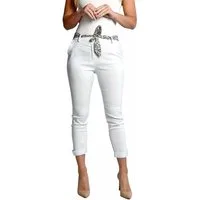 Mississhop Stretch-Hose Female Damen Stretch Klassische Chino Hose mit gemustertem Tuch N. 366