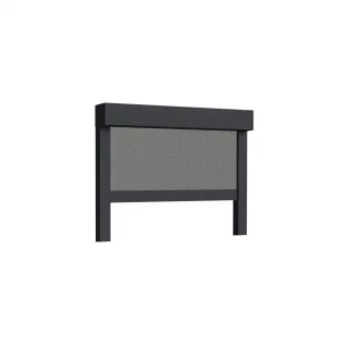 Außenrollo Anthrazit, Kasten Eckig 90° 95 x 95 mm, Anthrazitgrau RAL 7016, 800 x 600 mm, 80 cm breit Basic, individuell konfigurieren