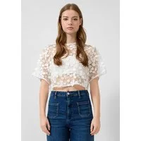 QS Kurzarmbluse Bluse Transparente Bluse