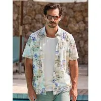 LERROS Kurzarmhemd Sommerliches Kurzarmhemd mit All-over-Print im Hawaii-Look