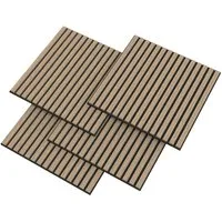 neu.holz 3D Wandpaneel, BxL: 60x60 cm, (Set, 8-tlg) »Vang« mit geradlinigen Lamellen 60x60 cm Walnussoptik
