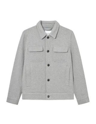 les deux - Nash Twill-Wolljacke grau - Gr. - XL