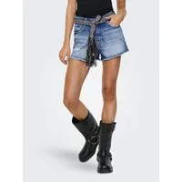ONLY Jeansshorts ONLROBYN EX HW ST VINTAGE DNM SHORTS Baumwolle, High Waist, offener Saum, destroyed Effekt, Seitenschlitze