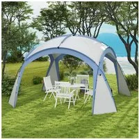 Outsunny Partyzelt 3,5 x 3,5m, mit Haken, Tür, mit 0 Seitenteilen, (winterfest Event Shelter, wasserabweisend Campingzelt), Sonnenschutz für Camping, Garten Festivals Blau