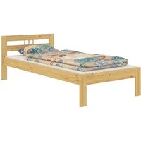 ERST-HOLZ Massivholzbett Futonbett 90 x 190 cm Kinderbett für Jugendliche und Erwachsene, Kiefer farblos lackiert