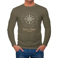 Neverless Longsleeve Herren Longsleeve Kompass Navigator Langarmshirt Neverless® mit Print