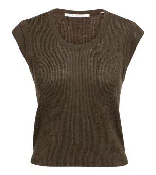 Yaya - Rippstrick-Top braun - Gr. - M