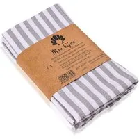 Mon Bijou Stoffserviette Baumwollservietten Servietten 100% Baumwolle Stoff waschbar nachhaltig, (Tischservietten im Landhausstil Set 45 x 45cm, 6 St., Tischdeko Hochzeit, Weihnachten, Geburtstag, Familienfeier, Ostern), Klassisches Streifendesign St