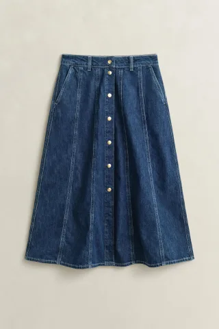 GANT - Ausgestellter Jeansrock dark blue worn in - Gr. - 38