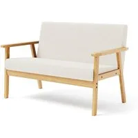 OUNUO Sofa 2 Sitzer Sofa Couch Loungesofa Modern und Skandinavisch, Weiß
