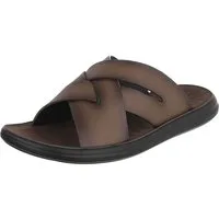 Coolwalk Herren Pantolette Kreuzriemen Sommer bequem Sandale (91918004) Flach Sandalen in Hellbraun