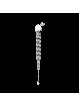 Zeeme Silber Ohrringe Silber 925 rhodiniert 70mm lang mit Zirkonia-Steinen