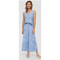 s.Oliver Culotte Hose Plissierte Wide-Leg-Hose mit Elastikbund