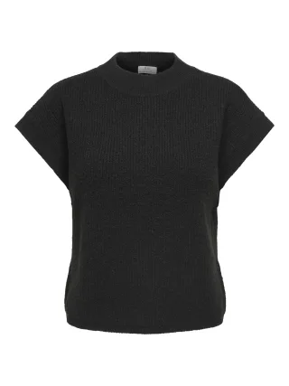 JDY - JDYELNE S/S O-NECK PULLOVER KNT Black - Gr. - S