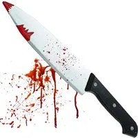 FASCHINFEVER Kostüm Fake Messer ca. 34 cm Accessoire mit Blut -für Halloween & Fasching