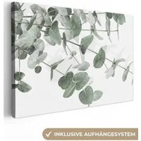 OneMillionCanvasses® Leinwandbild Eukalyptus - Blätter - Natur - Grün, Fotodruck (1 St), Leinwand Bilder Klein, Wand Dekoration Aesthetic 30x20 cm