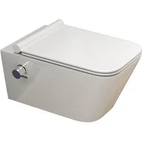SSWW Tiefspül-WC WC mit Bidetfunktion WC-Deckel mit Absenkautomatik Taharet, Wandhängend, Abgang waagerecht, WC-Set, Softclose WC Sitz, WC inkl. Armatur