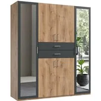 Wimex Kleiderschrank Diver Drehtürenschrank mit Spiegel, 180, 225 o. 270cm breit Bestseller Schlafzimmerschrank wahlweise 3 Innenausstattungen