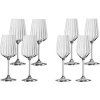 SPIEGELAU Weinglas Spiegelau Lifestyle 4x Weißwein + 4x Champagner Gläser, Kristallglas