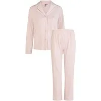By Louise Schlafanzug Sleep Chic (Set, 2 tlg., 2-teilig) Damen Pyjama Button Down Langarm geknöpft