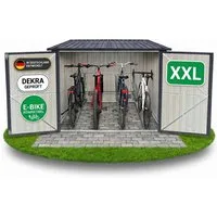 Albatros International Gerätehaus Premium Fahrradgarage wetterfest Fahrrad Garage, abschließbar, BxT: 203x229 cm, (203x229x162cm), verzinktes Metall in Anthrazit (RAL 7016) für bis zu 4 Fahrräder