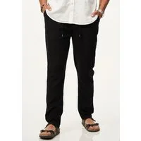 behype Leinenhose im Chinohosen Stil mit Gummibund & Kordel Herren luftige Stoffhose als Sommerhose - Freizeithose