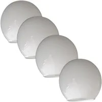 Lichthandel Hoch Lampenschirm Ersatzglas Kugel Weiß - Rundes Lampenglas E14 Fassung Glas Opal Weiß, weiß glänzend, Ideal für DIY-Lampen, Restaurierungen oder als Ersatz