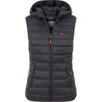 Geographical Norway Steppweste Damen Steppweste mit Kapuze Frühlings sportlich Übergangs Weste Herbst