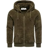 Amaci&Sons Sweatjacke BERWYN Teddyfell Jacke Herren Teddy Sweatjacke Plüsch Hoodie Pullover Zipper Jacke