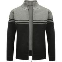 Allthemen Cardigan mit Stehkragen Grobstrick Strickjacke für Winter Strickpullover