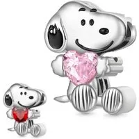 Gnoce Bead Gnoce Charm Snoopy mit Herz Silber JMC021