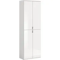Home affaire Garderobenschrank TRONDHEIM, Höhe 193 cm, 4 Türen, 9 Fächer, 7 Einlegeböden (inkl. ausziehbarer Kleiderstange, in verschiedenen Farben erhältlich) Schrank, Hochschramk, Mehrzweckschrank, Universalschrank, Flur, Diele