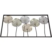 Dekoleidenschaft Wandbild "Lotus" aus Metall, 100x50 cm, Wanddeko in 3D Optik, Wandschmuck, Lotus, Wandverzierung, Metallbild, Wandobjekt für Wohnzimmer, Deko-Objekt