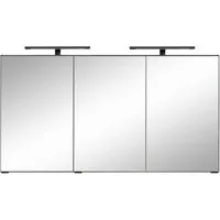 welltime Spiegelschrank "Trento", Badezimmerschrank, Badmöbel Breite 120 cm, mit 3D-Effekt, Spiegeltüren, inklusive LED-Beleuchtung