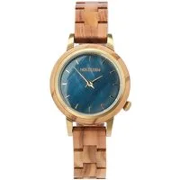 Holzkern Quarzuhr 9010631017361, Damenuhr Quarz Antrim Olive/Perlmutt