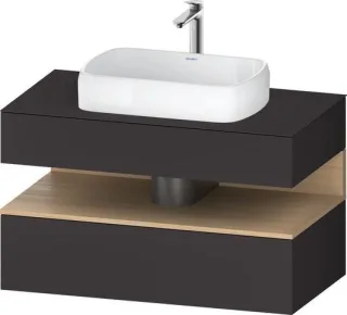 Duravit Qatego Konsolenwaschtischunterbau wandhängend Graphit Supermatt 1000x550x600 mm - QA47310308 QA4731030800000
