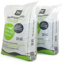 Höfer Chemie GmbH Poolpflege 2 x 20 kg Spezial Glasgranulat für Sandfilteranlagen - Set, Hochwertiges Filtermedium für Pools