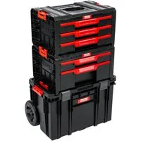 Kreher Werkstattwagen Q-Brick mobiler Alleskönner in verschiedenen Ausführungen (wählbar), Set 6, Robust, Bruchsicher, Rollbar, Erweiterbar, Einfache Bedienung
