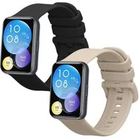 kwmobile 2x Uhrenarmband für Huawei Watch Fit 2 Armband Smartwatch, 2-tlg., Fitnesstracker Band Set aus TPU Silikon - Ersatzarmband Smartwatch