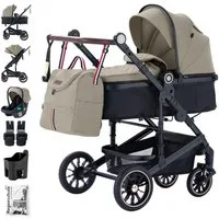 Daliya® Kombi-Kinderwagen NEOMOVE 3in1 Kinderwagen mit i-Size Babyschale & Buggy, (Reise-Set, 10-tlg), Kinderwagen mit i-Size Babyschale, Alu-Rahmen, Großer Einkaufskorb