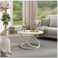 Vicco Couchtisch Calgary, Travertin/Cashmere, 79.5 x 79.5 cm