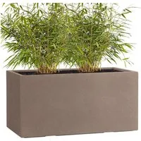 Pflanzwerk® Pflanzkübel TUB Premium Fiberglas Blumenkübel Frostbeständig mit Lotus-Effekt, Fiberglas - Handgefertigt - Rechteckig - Frostbeständig