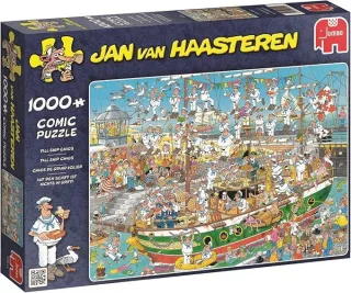Jumbo Puzzle 19014 - Jan van Haasteren: Auf dem Schiff ist nichts im Griff [1.000 Teile]