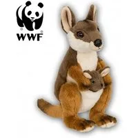 WWF Kuscheltier Plüschtier Känguru mit Baby (19cm), stehend
