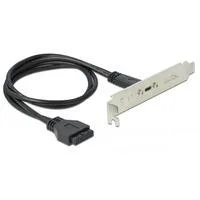 USB 3.2 Gen 1 Slotblende, 19 Pin Buchse > USB-C Buchse schwarz, 50cm