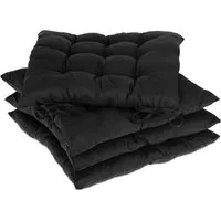 relaxdays Stuhlkissen 4er Set Stuhlkissen schwarz